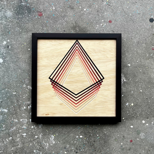 Transitions | Carved Wood Art | 11" x 11"