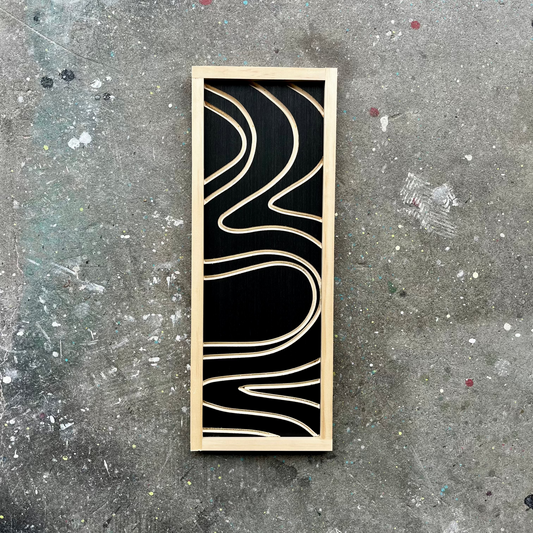 River Run | Carved Wood Art | 6" x 16"