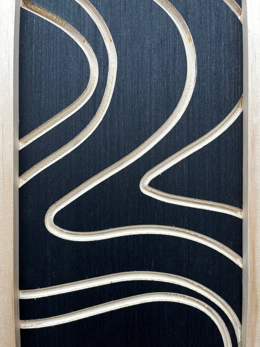 River Run | Carved Wood Art | 6" x 16"