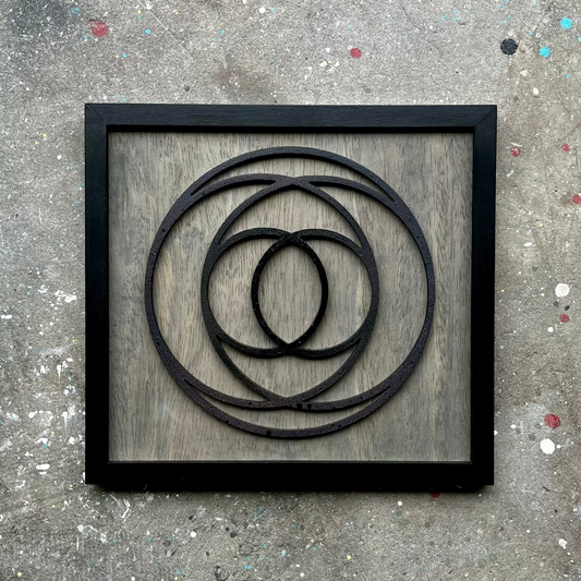Vesica Piscis | Handmade Wood Art | 14" x 13"