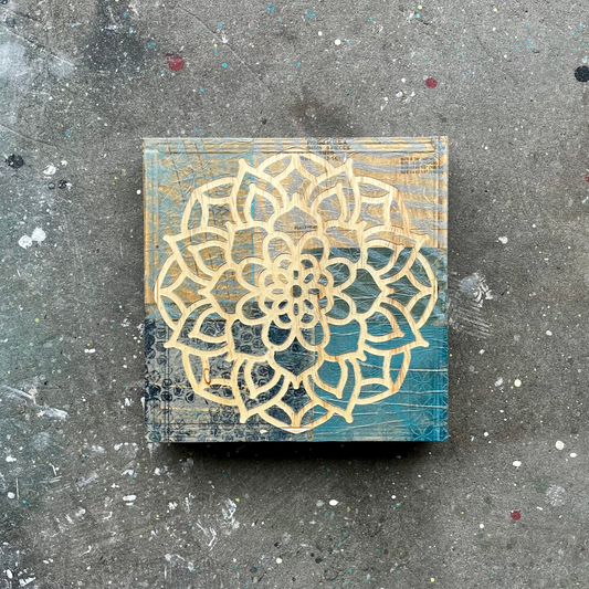 Paper Mandala I | Carved Wood Art | 10" x 10"