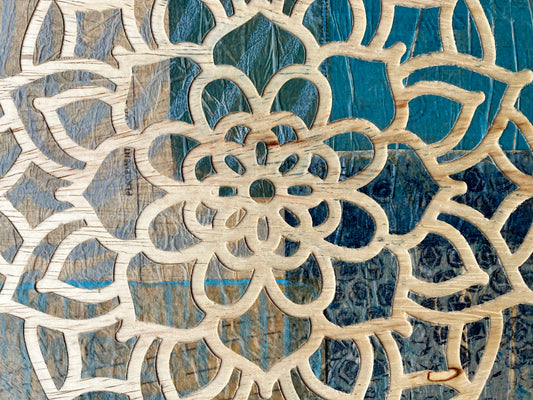 Paper Mandala I | Carved Wood Art | 10" x 10"