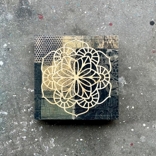 Paper Mandala II | Carved Wood Art | 10" x 10"
