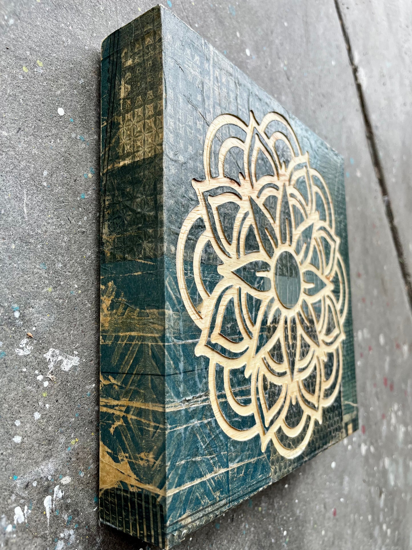 Paper Mandala III | Carved Wood Art | 10" x 10"