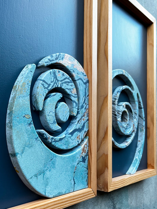 Blue Roses | Handmade Wood Art