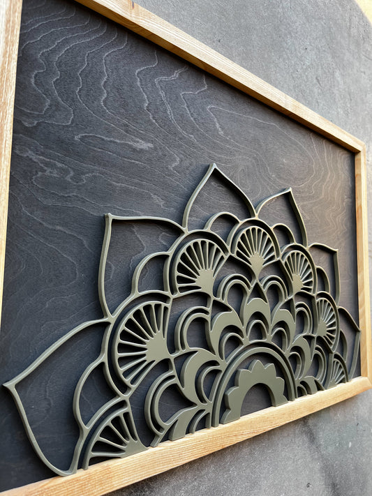 Mandala Rising | Handmade Wood Art | 25" x 17"